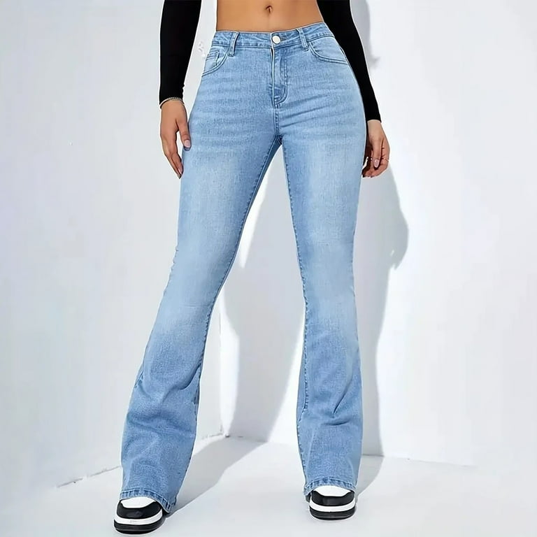Flare Jeans for Women, Audhol 2025 New Retro Ripped Jeans Woman