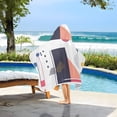 thumbnail image 3 of Yayeee Kids Hooded Towels Toddler Soft Absorbent Beach Bathing Wrap 50" x 23.5", White Simple Shapes, 3 of 5