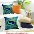 thumbnail image 4 of FCXZI Throw Pillow Cover Peacock Feathers Indoor Sofa Couch Linen 24x24in, 4 of 5