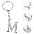 thumbnail image 2 of Simple Stylish Letter M Key Chain Metal Key Ring Alphabet Keychain Bag Pendant Charm Birthday Gift (Silver), 2 of 5