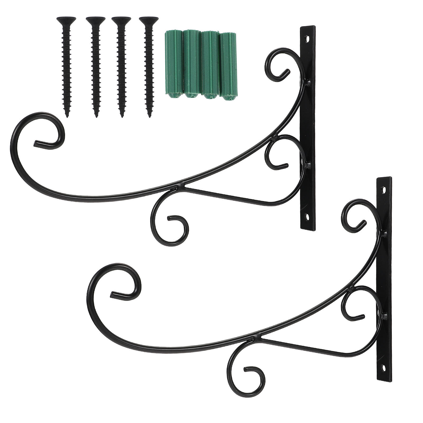 2pcs Iron Decorative Wall Hanging Rack Hanging Basket Lantern Planter