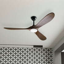 Timechee  60" Wood Ceiling Fan with LED Light Remote Control and Timing - 60 Inches