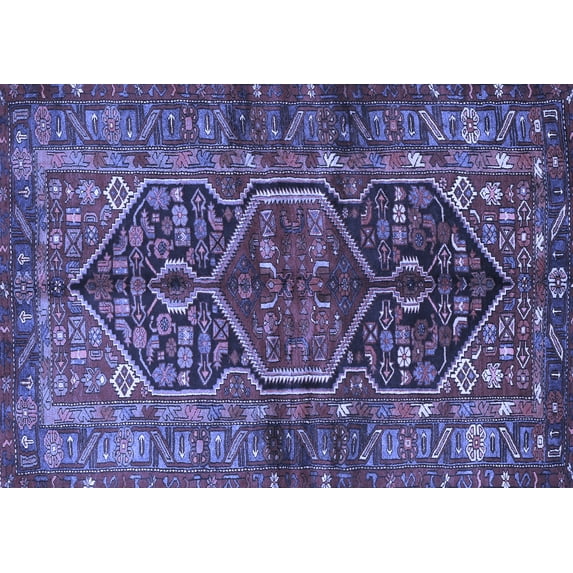 Ahgly Company Indoor Rectangle Persian Blue Traditional Area Rugs, 7' x 10'