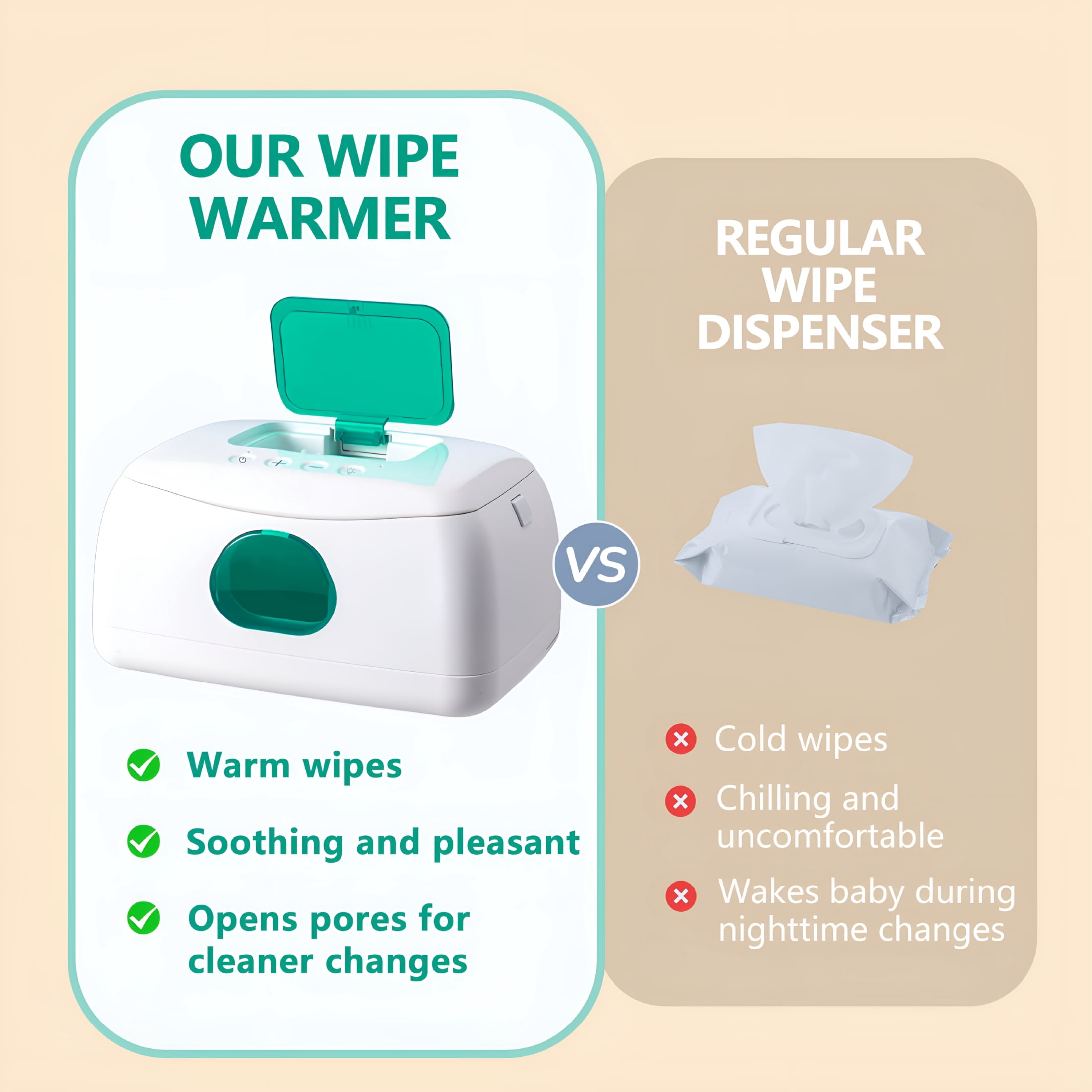 HIBIBUD Baby Wipe Warmer Portable Diaper DispenserPop-Up AccessTemperature Display for