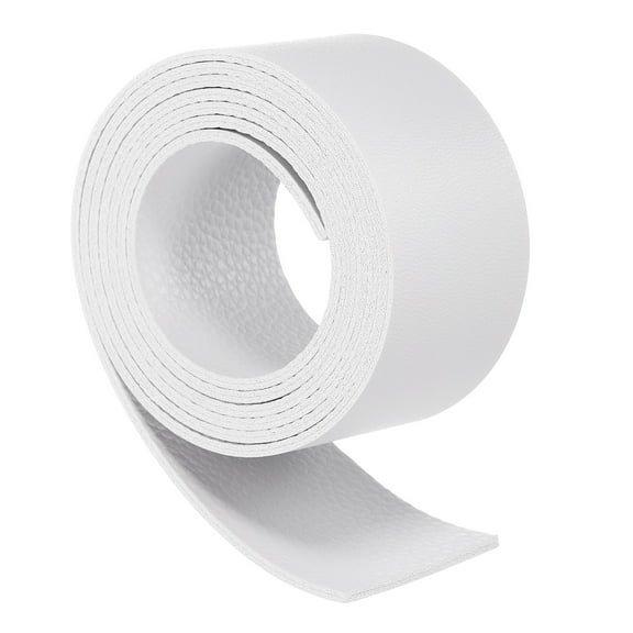 Leather Straps, 1.2 Inch Wide 39 Inch Long Flat Leather Strips Cord, White