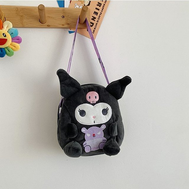 Sanrio Bolso De Hombro Japonés De Dibujos Animados Crossbody Bag Kuromi Monedero Chica Corazón Canela Perro Bolsa De Felpa Lindo Todo Combinado Femenino