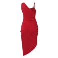 thumbnail image 4 of Women‘s Solid Color Sexy Sequin Slit Maxi Smocked One Shoulder Evening Dress, 4 of 5
