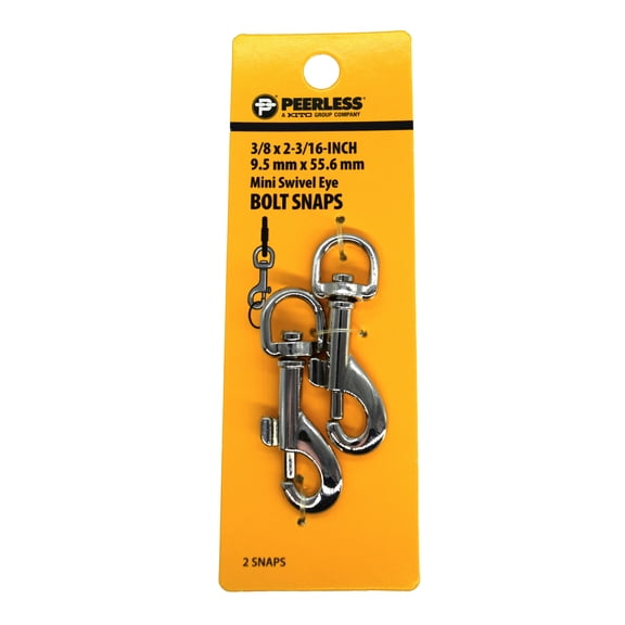 3/8" Mini Swivel Eye Bolt Snaps, 2 Count, Peerless Chain, #4726538