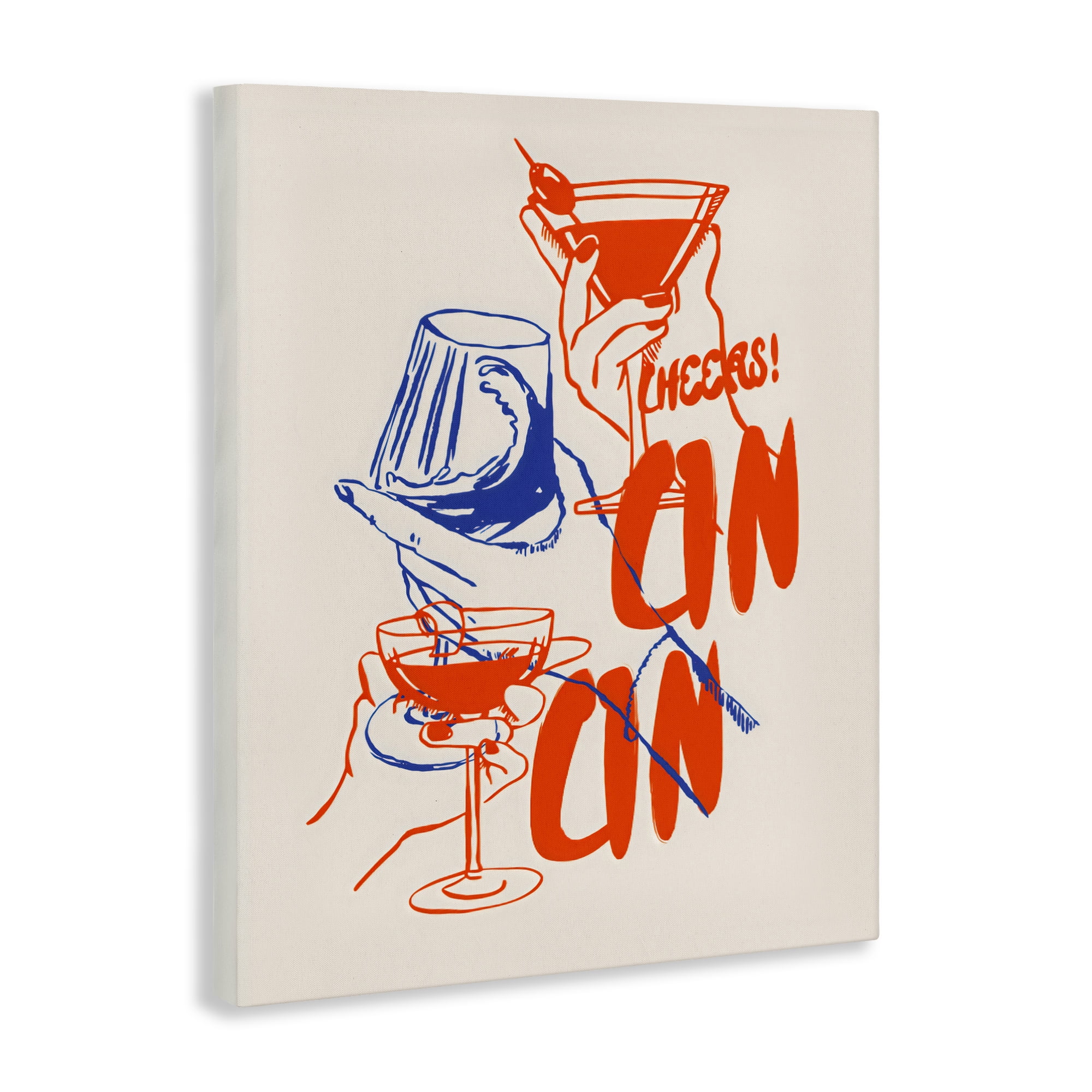 Stupell Industries Retro Cheers Cocktail Toast Canvas Wall Art, design by The Prints Vibe