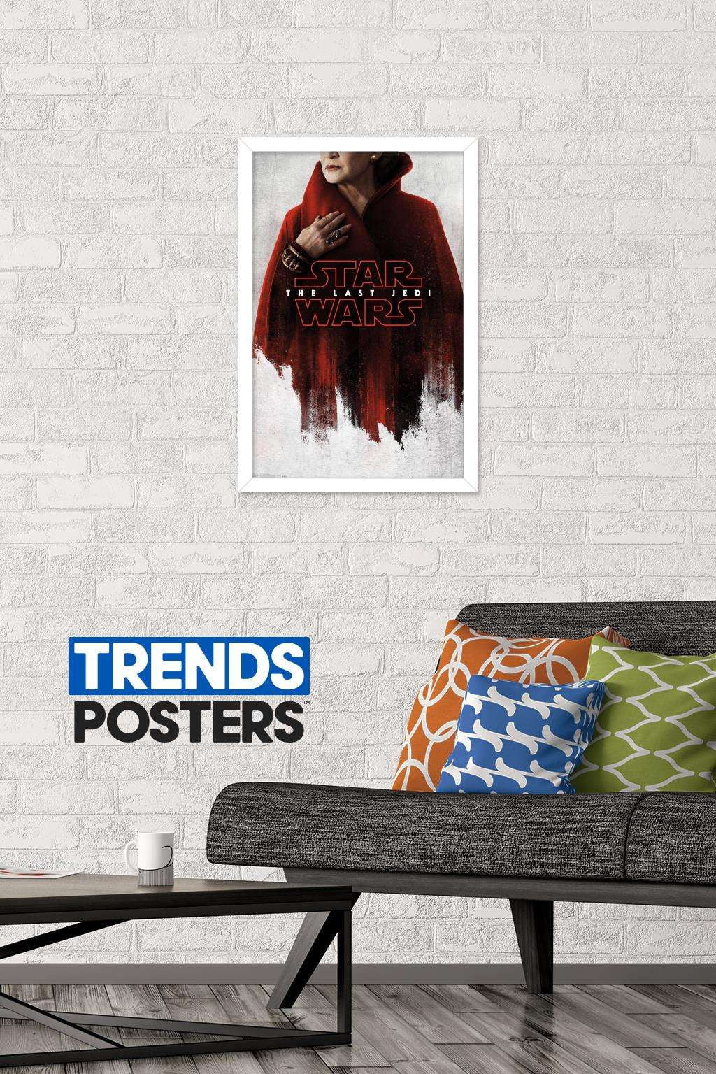 Star Wars: The Last Jedi - Red Leia Wall Poster, 14.725" x 22.375", Framed