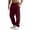 Wine, variant on CharmCyan Mens Drawstring Waist Casual Relaxed Fit Pants with Pockets Lightweight Breathable Straight Leg Trousers for Daily Wear
