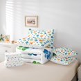 thumbnail image 6 of Homewish Colorful Dog Paw 7-Piece King Bedding,Cartoon Pet Themed King Bed in a Bag,Orange Blue,Polkadot Reversible, 6 of 8