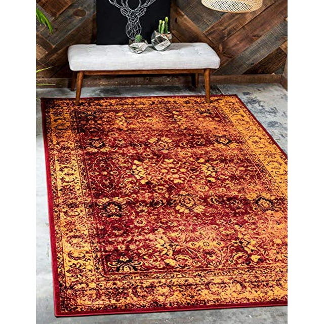 Unique Loom Imperial Istanbul Collection Red Area Rug (10' x 13'), 10 x 13 Feet, burgundy/orange