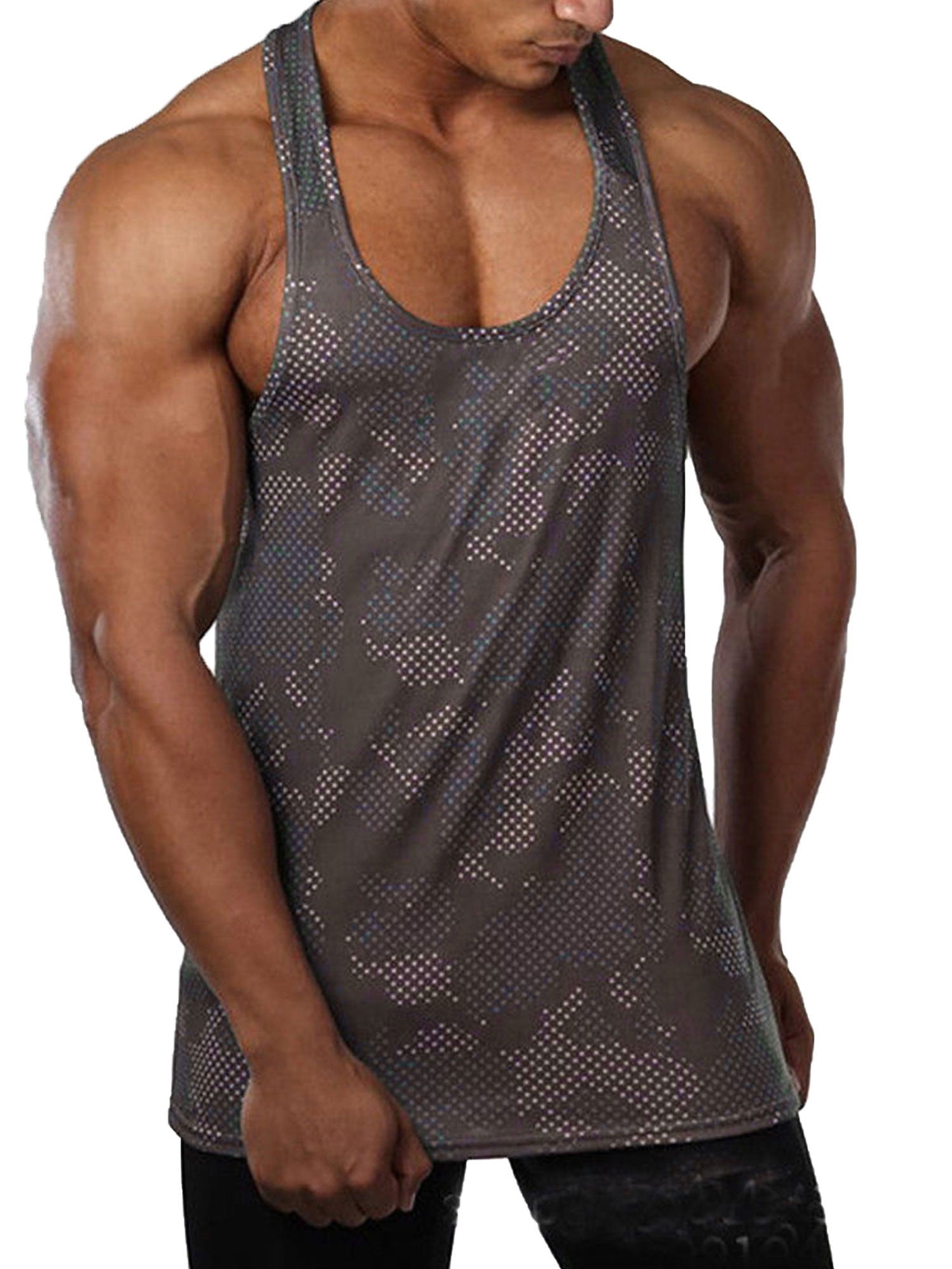Calsunbaby Men's Muscle Shirts Sleeveless Workout Vest Bodybuilding