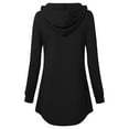 thumbnail image 4 of Xuanfei Women Drawstring Button V Neck Long Sleeve Drape Hem Hoodie, 4 of 6