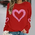 thumbnail image 3 of ZyeKqe Valentines Womens Sweatshirts Plus Size Fleece Lined Cute Heart Long Sleeve Shirts Loose Casual Pullover Tops, 3 of 6