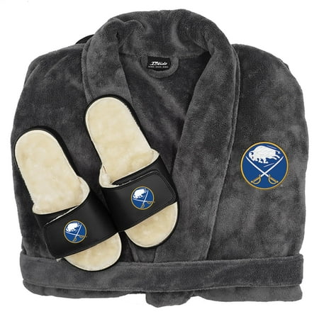 

ISlide Gray Buffalo Sabres Faux Fur Slide Sandals & Robe Bundle