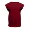thumbnail image 5 of Yifymode Mens Sleeveless Shirts Workout Tank Tops Cut Off Shirts Gym Muscle Loose Fit Tee,Wine S, 5 of 5