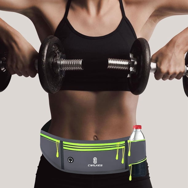 QKUDS Ceinture de Course pour Femmes Hommes Sac Bananes de Sport Sac Ceinture Banane Running Belt Etanche pour Un Téléphone Portable Jusqu’à 7 (Noir