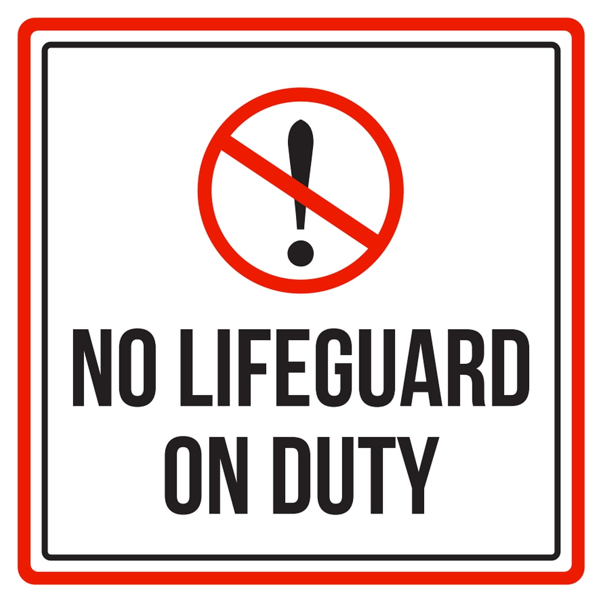 NO LIFEGUARD ON DUTY Tin Wall Sign Swimming Pool/Hot Tub/Spa/Beach Swim Warning 