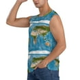 thumbnail image 3 of Easygdp Earth View World Map Men's Breathable Tank Tops Sleeveless Sporty T Shirts for Basketball, Mountaineering, Bodybuilding -XX-Large, 3 of 8