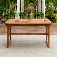 Walker Edison Acacia Wood Rectangular Patio Butterfly Dining Table