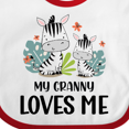 thumbnail image 4 of Inktastic Zebra My Granny Loves Me Boys or Girls Baby Bib, 4 of 4