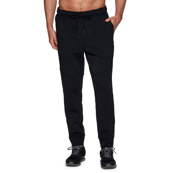 RBX Active Men's Fleece/Woven Jogger Sweatpants with Bonded Zip Pockets