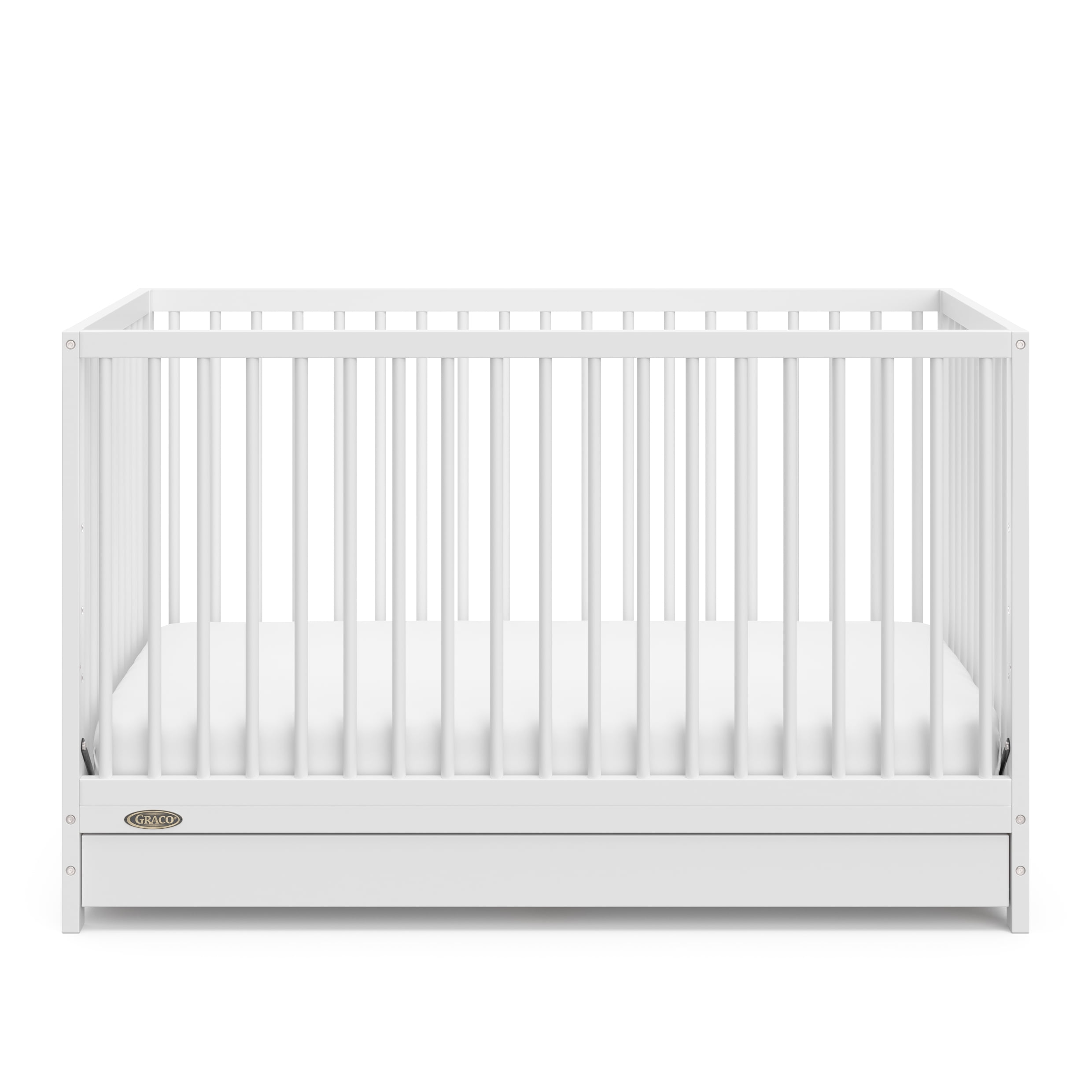 Graco Teddi 5-in-1 Convertible Baby Crib with Drawer, White