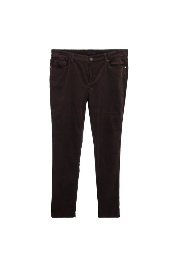 Pre-Owned Loro Piana Mid-Rise Straight-Leg Pants in Brown Velvet