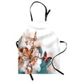thumbnail image 1 of Nature Apron Colorful Butterflies Flying over Violet Petals Flowers Spring Beauty Illustration, Unisex Kitchen Bib Apron with Adjustable Neck for Cooking Baking Gardening, Multicolor, by Ambesonne, 1 of 3