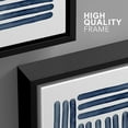 thumbnail image 4 of Wall26 Framed Prints Canvas Wall Art Set of 3 Navy Blue Stripe Polygon Pattern Collage Abstract Geometric Illustrations Decorative Bohemian Multicolor Home Wall Decora - Black 16"x24"x3, 4 of 5