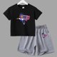 thumbnail image 3 of Conjunto de ropa de verano para niñas y adolescentes, camisetas y pantalones cortos de Anime de lucha para niños y niños, traje de 2 piezas, atuendo informal para niños, chándal, 3 of 5