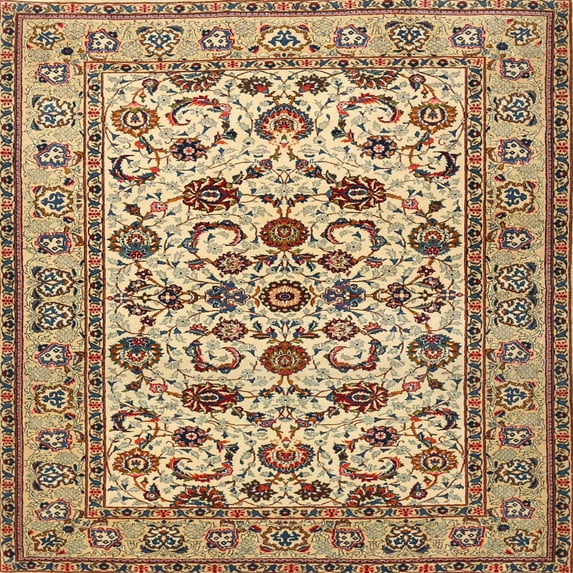 Ahgly Company Machine Washable Indoor Square Traditional Dark Sienna Brown Area Rugs, 4' Square