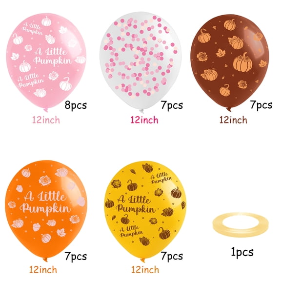 2ooya 36 Pieces Pumpkin Full Print Latex Balloons ,12 Inch Colorful  Balloon for Birthday Party Wedding Decor