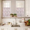 thumbnail image 3 of 3 Piece Kitchen Curtains and Valances Set Red Grey Botanical Cafe Curtains 24 Inch Length Spring Floral Summer Farmhouse Valance & Tier Curtain for Living Room Bedroom Small Window 54"x18"+27"x24"*2, 3 of 6
