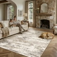 thumbnail image 3 of BERTHMEER 8'x10' Area Rugs for Living Room Large Abstract Bedroom Dining Room Machine Washable Non-slip Contemporary Rugs,Brown&Yellow, 3 of 9