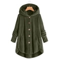 thumbnail image 2 of Women Autumn Winter Casual Hooded Cardigan Jacket With Side Slit Pockets Cozy Home Wear Outerwear, 2 of 5