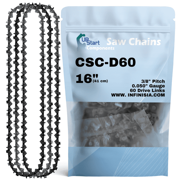 3-Pack 16-Inch Chainsaw Chain Replacement for Remington WOODSMAN - D60 (16", 3/8", .050", 60 DL)