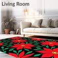 thumbnail image 2 of ODIKA 2'x3' Machine Washable Non-Slip Area Rug, Festive Poinsettia Latch Hook Pillow Kit with Yarn Needlework DIY High Traffic Rug with Pad, Red, 743857, 2 of 8
