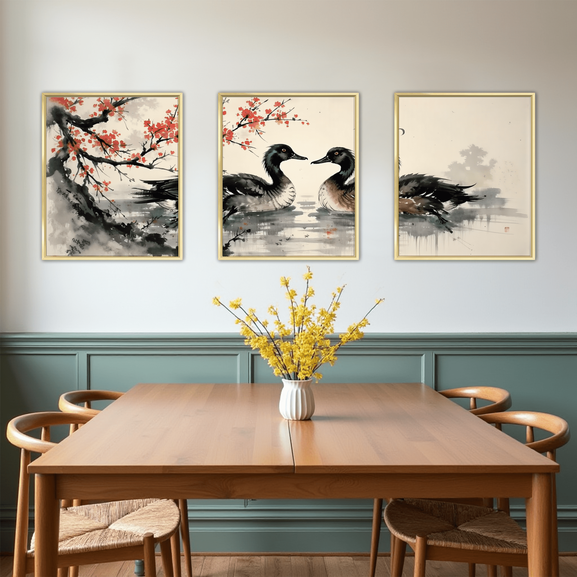 MAYEERTY Modern Abstract Wall Art Painting, Living Room Decor, Glod Aluminum Alloy Frame, 15.7"x11.8"