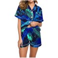 thumbnail image 2 of Qiopertar Liquidation à Moins de 5$ Blouse Décontractée Imprimée Col Rabattu Manches Courtes Mode Short Ensemble Pyjama Grandes Économies de Vacances!, 2 of 4