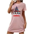thumbnail image 5 of Tnhcen Inclusive Plus Size Christmas Sleep Dress Cute Holiday Print Short Sleeve Round Neck Short Length Stretchy Polyester Spandex S-2XL for Every Body, 5 of 5