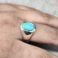 thumbnail image 2 of Turquoise Ring, Silver Jewelry, 925 Silver Ring, Father's Day, AAA Natural Turquoise, December Birthstone Ring, Heavy Mens Ring, Spiritual Healing Gemstone, Christmas, Tiny Mens Ring, 2 of 5