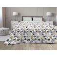 thumbnail image 1 of Leaves Down Alternative Comforter, Repeating Seasonal Autumn Motifs with Polka Dots, Microfiber Quilt for All Season, 5 Sizes, White Pale Orange, by Ambesonne, 1 of 3
