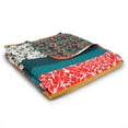 thumbnail image 2 of Lush Decor Boho Stripe Cotton Throw, 60x50, Turquoise/Tangerine, Single, 2 of 9