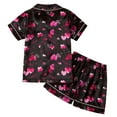 thumbnail image 4 of Baby Girl Clothes Kids Fashion Short Sleeve Prints Tops T Shirt Shorts Outfits Baby Girl Outfit Black 1 Years-2 Years, 4 of 7