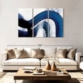 thumbnail image 2 of Elephant Stock Blue Abstract Curves Wall Art - Horizontal Multi Panel Canvas - Living Room Wall Decor - Abstract Multi Panel - Gray And Blue Decor - 74" x 48", 2 of 8