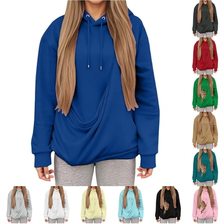 XIYON Cat Pouch Hoodie For Women Kangaroo Pocket Dog Pouch Hooded Sweatshirts Pet Carrier Pullover Animal Holder Long Sleeve Tops For Fall Winter Soft Comfy