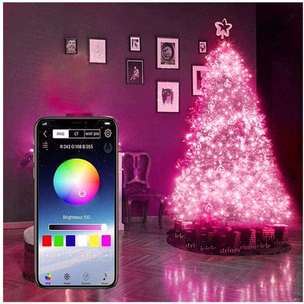 Usb Led Music String Light Bluetooth App Control Waterproof Outdoor Fairy Lights For Christmas Tree Decoration Walmart Com